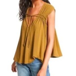 Free People Boho Olive Green Tank Top